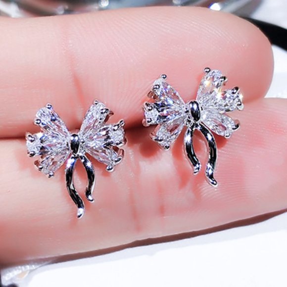 Unique Creative Designer Cute Bow Knot Stud Earrings, GPMB1534 - Picture 2 of 5